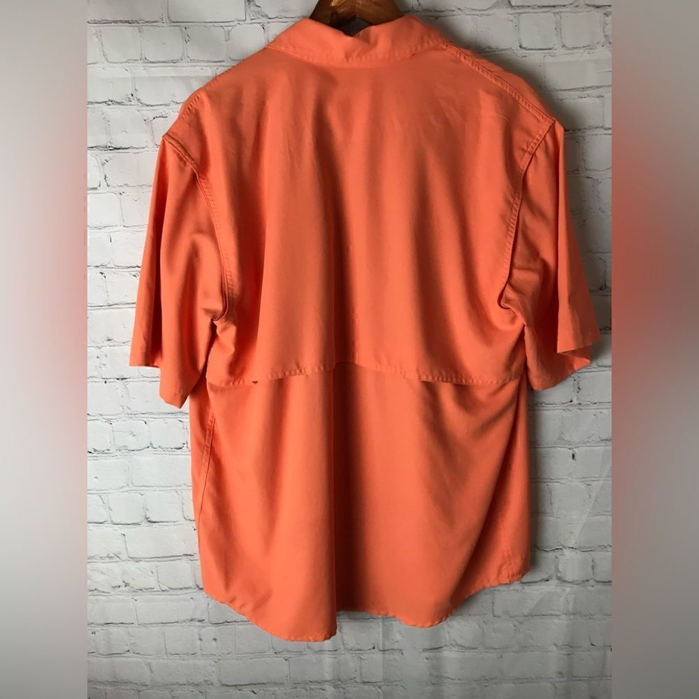 Cabela's Fishing Shirt Mens Size M Vented Quick Dry Rod Holder Salmon Orange - Picture 5 of 5